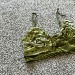 Garage Green Swirl Cropped Bralette Top